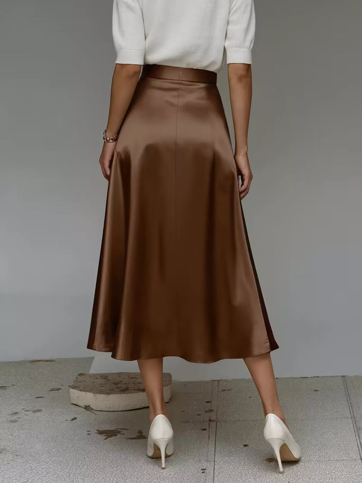 Satin Midi Skirt