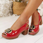 Peep Toe Block Heels Sandals