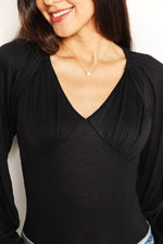 Culture Code Full Size V- Neck Bodysuit - Ladyez