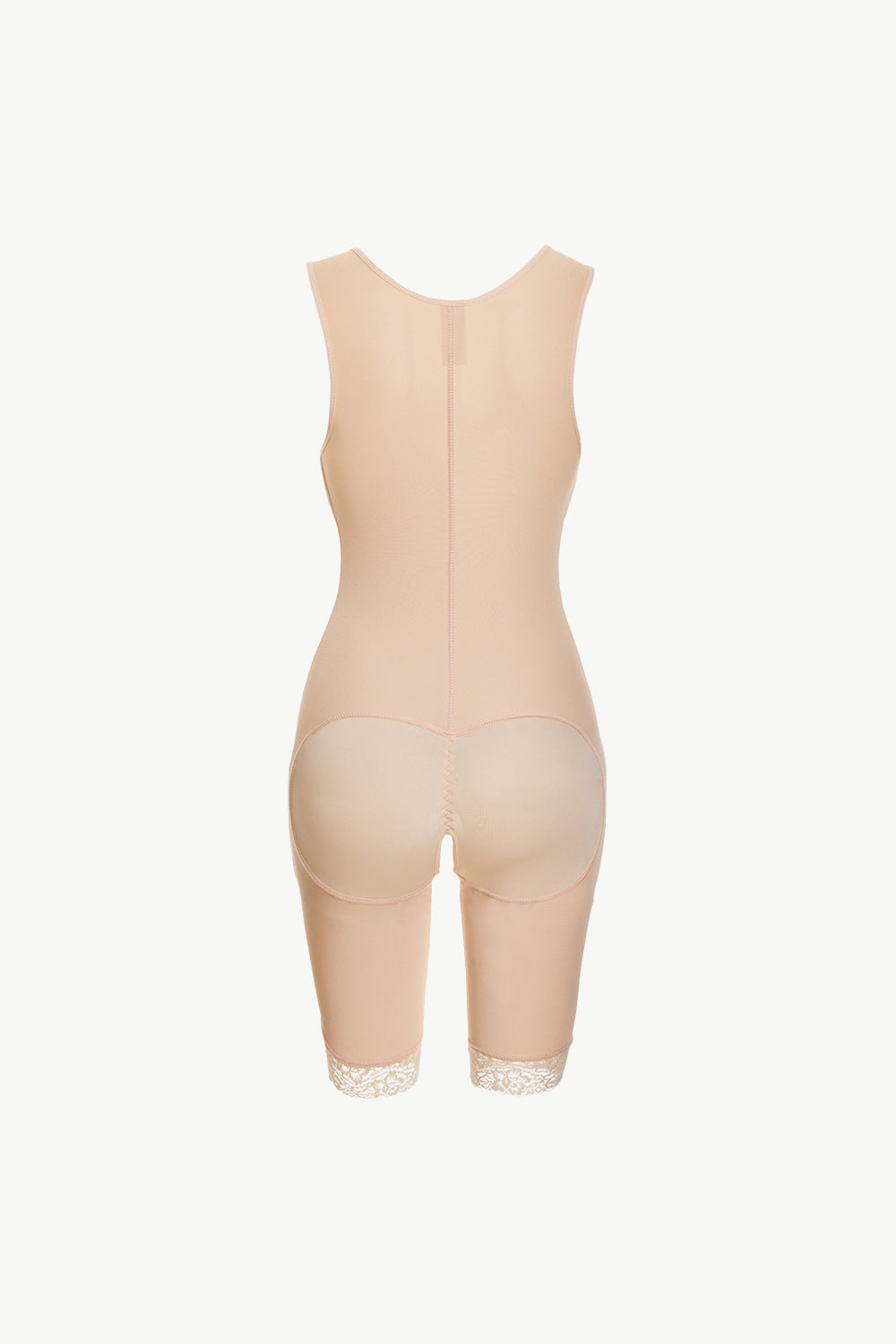 Full Size Lace Trim Shapewear with Zipper - Ladyez