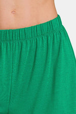 Zenana Button Down Short Sleeve Top and Shorts Lounge Set - Ladyez