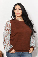 And The WhyFull Size Foil Printed Sleeve Top
