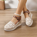 Round Toe Wedge Sandals
