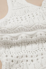 Hollowed Knit V Neck Drawstring Sweater Vest