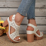 Open Toe Block Heels Sandals