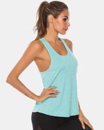 Full Size Scoop Neck Wide Strap Active Tank - Ladyez