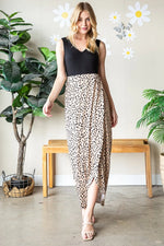 Heimish Full Size Slit Animal Print V-Neck Wide Strap Dress - Ladyez