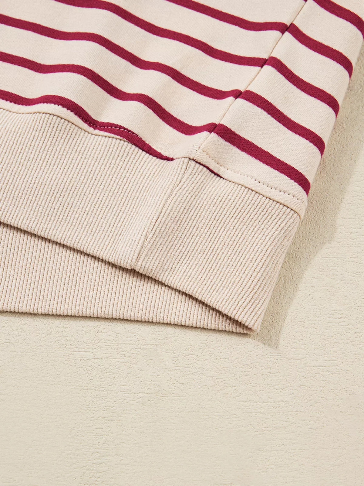 tripe Cropped Collared Drop Shoulder Pullover and Bubble Mini Skirt Set