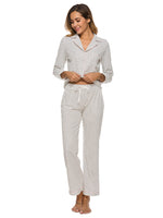 Collared Neck Loungewear Set with Pocket - Ladyez