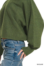 Zenana Boat Neck Balloon Sleeve Sweater