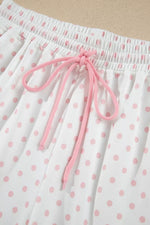 Polka Dot Cropped Sweatshirt and Wide-Leg Pants Set
