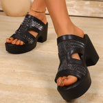 Open Toe Block Heel Sandals