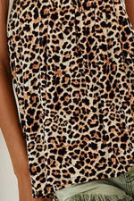 BiBi Leopard Printed Jersey Knit Gathering Cami Top