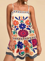 Floral Print Sleeveless Mini Dress