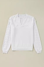 Daisy Notched Long Sleeve Sweater