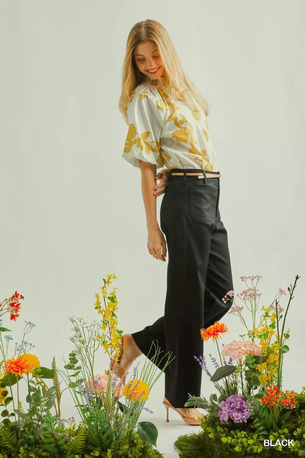 Umgee Button Stretched Pants