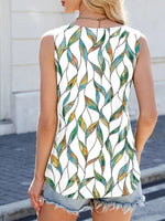 Printed Scoop Neck Wide Strap Tank