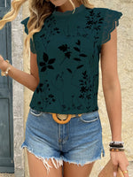 Lace Trim Sleeveless Blouse