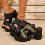 Open Toe Block Heel Sandals