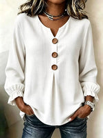 Waffle Knit Long Sleeve Top