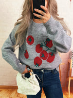 Persimmon Round Neck Long Sleeve Sweater