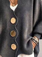 Full Size Scalloped-Edge Oversized Button-Down Cardigan Plus Size