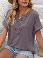 Lace Trim Short Sleeve T-Shirt