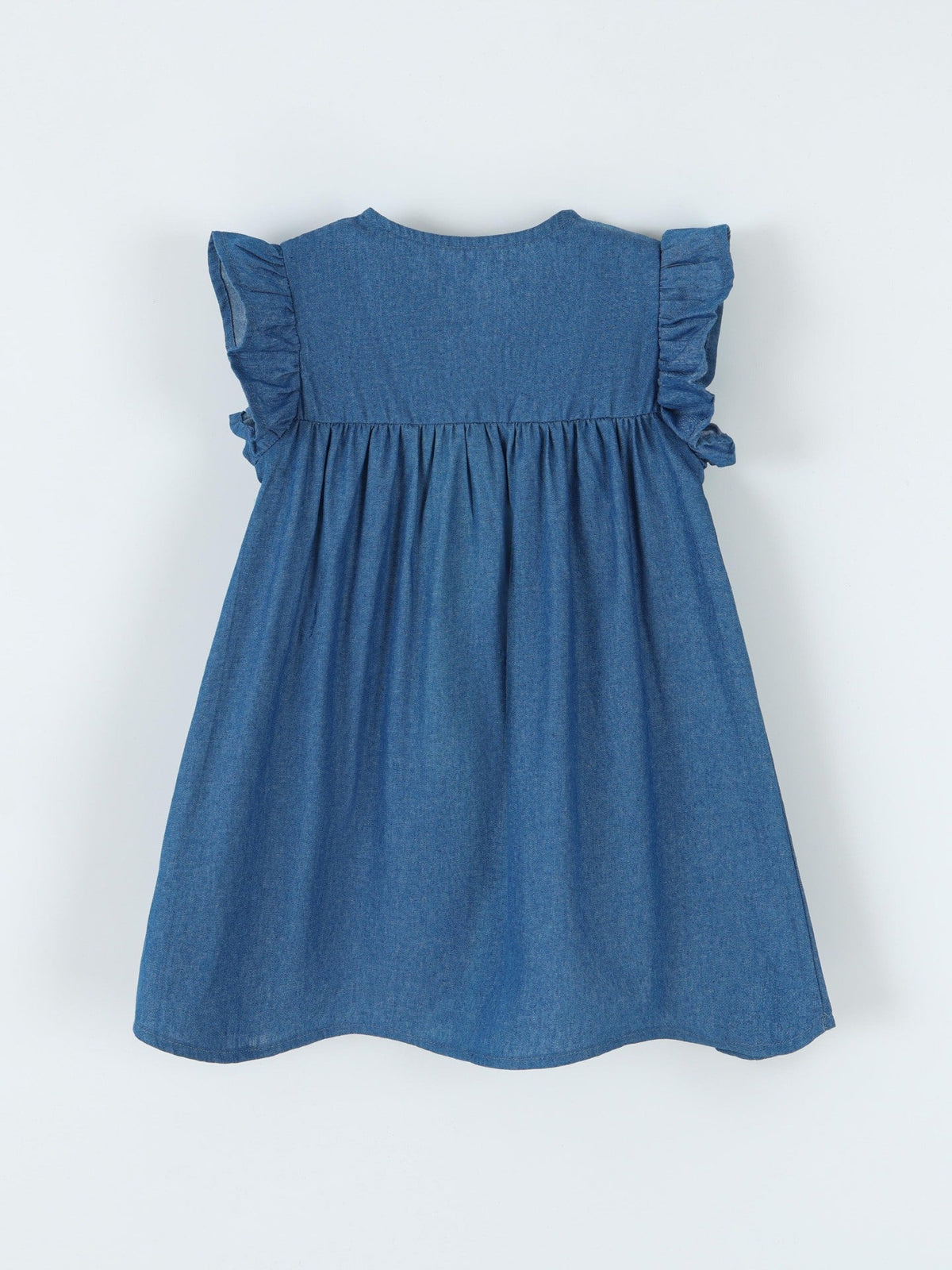 Children's Embroidered Denim A-Line Dress