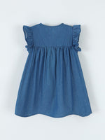 Children's Embroidered Denim A-Line Dress