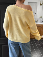 One Shoulder Ribbed Knit Sweater