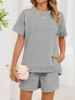 Round Neck Short Sleeve T-Shirt and Shorts Set