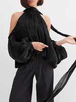Cold Shoulder Long Sleeve Blouse