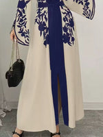 Printed Tie Waist Maxi Dress