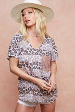 BiBi Leopard Stripe Printed Jersey T-Shirt