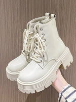 Platform Lace Up Boots - Ladyez