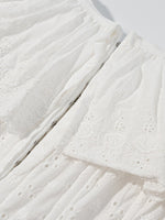Lace Up Back Eyelet Ruffle Trim Tank