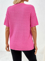 Round Neck Half Sleeve Knit Top