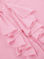 Ruffle Trim Flounce Sleeve Blouse