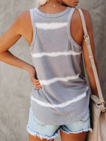 Full Size Striped Round Neck Tank Top Plus Size - Ladyez