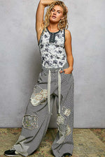 POL Floral Round Neck Cropped Ribbed Tank
