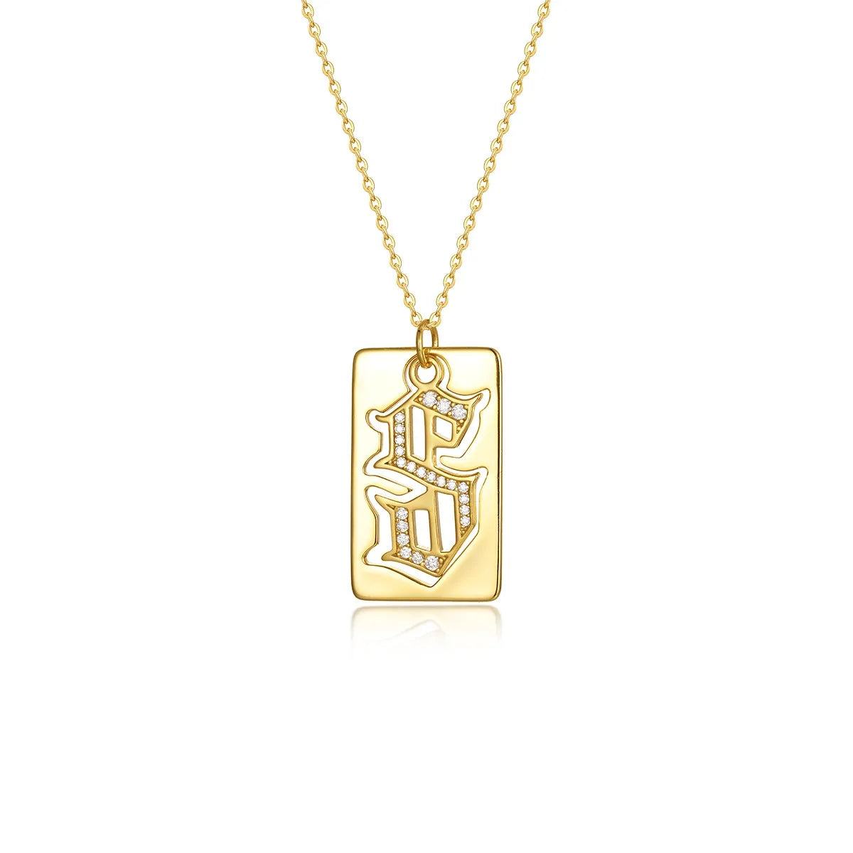 925 Sterling Silver Letter S Pendant Necklace - Ladyez