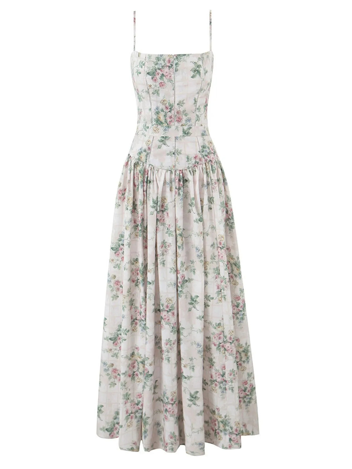 Floral Print Square Neck Maxi Cami Dress - Ladyez