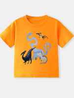 Children's Dinosaur Round Neck Short Sleeve T-Shirt
