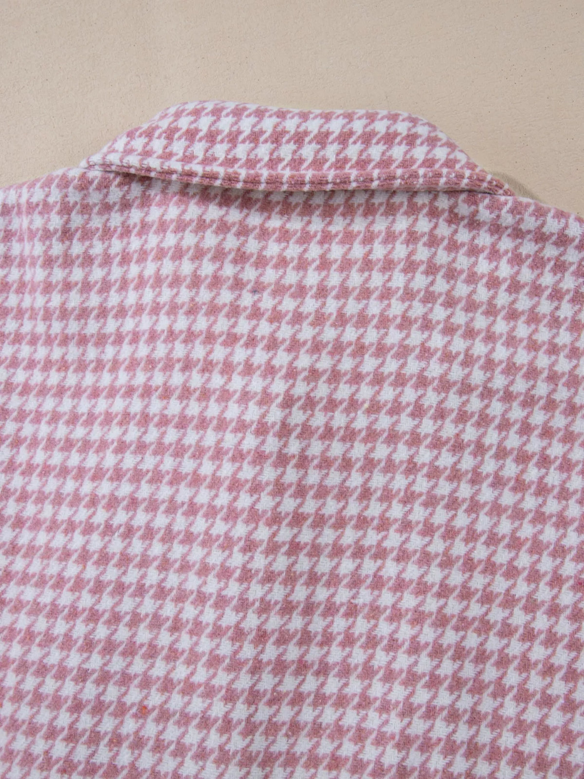 Button DownHoundstooth Color Block Shacket