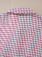 Button DownHoundstooth Color Block Shacket