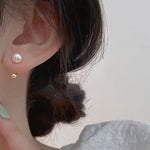925 Sterling Silver Pearl Stud Earrings