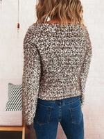 Crochet Round Neck Dropped Shoulder Sweater