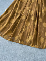 Button Front Puff Sleeve Chiffon Dress