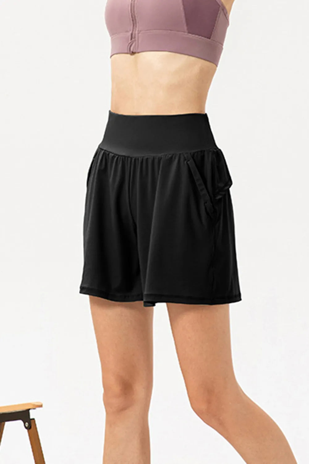 Pocketed Elastic Waist Active Shorts - Ladyez