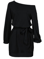 One Shoulder Tie Waist Dress